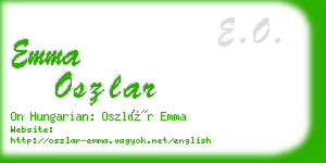 emma oszlar business card